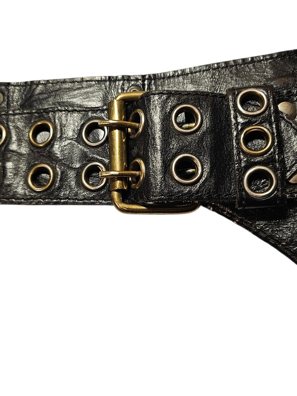 Jungle Tribe Leather Hip Belt with Pockets Festival Brass Grommet Waist - Picture 6 of 7